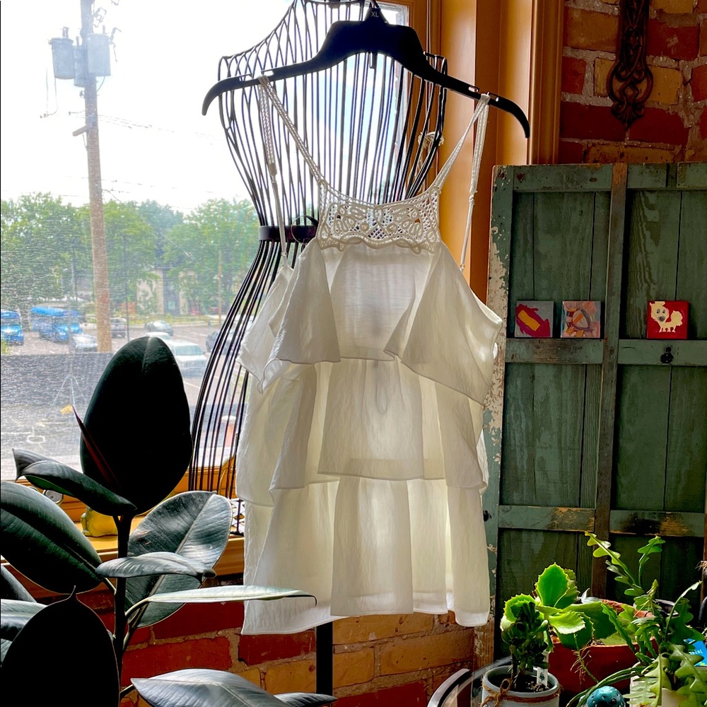 BCBGMaxAzria White Layered shirt